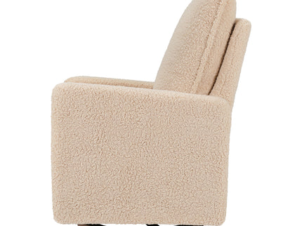 M20987CSGDB,Babyletto,Cali Pillowback Swivel Glider in Chai Shearling w/ Dark Wood Base