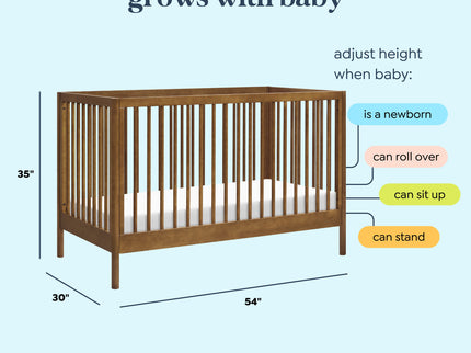 M25101L,DaVinci,Birdie 3-in-1 Convertible Crib in Walnut