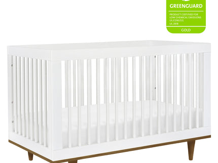 W4901WL,DaVinci,Marley 3-In-1 Convertible Crib in White Finish and Walnut Legs