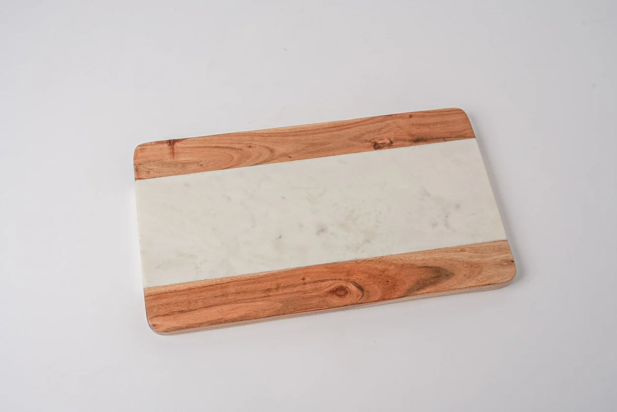 Marble and Acacia Wood Serving Board - Rectangle