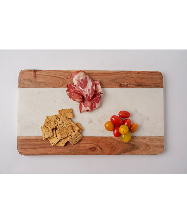 Marble and Acacia Wood Serving Board - Rectangle