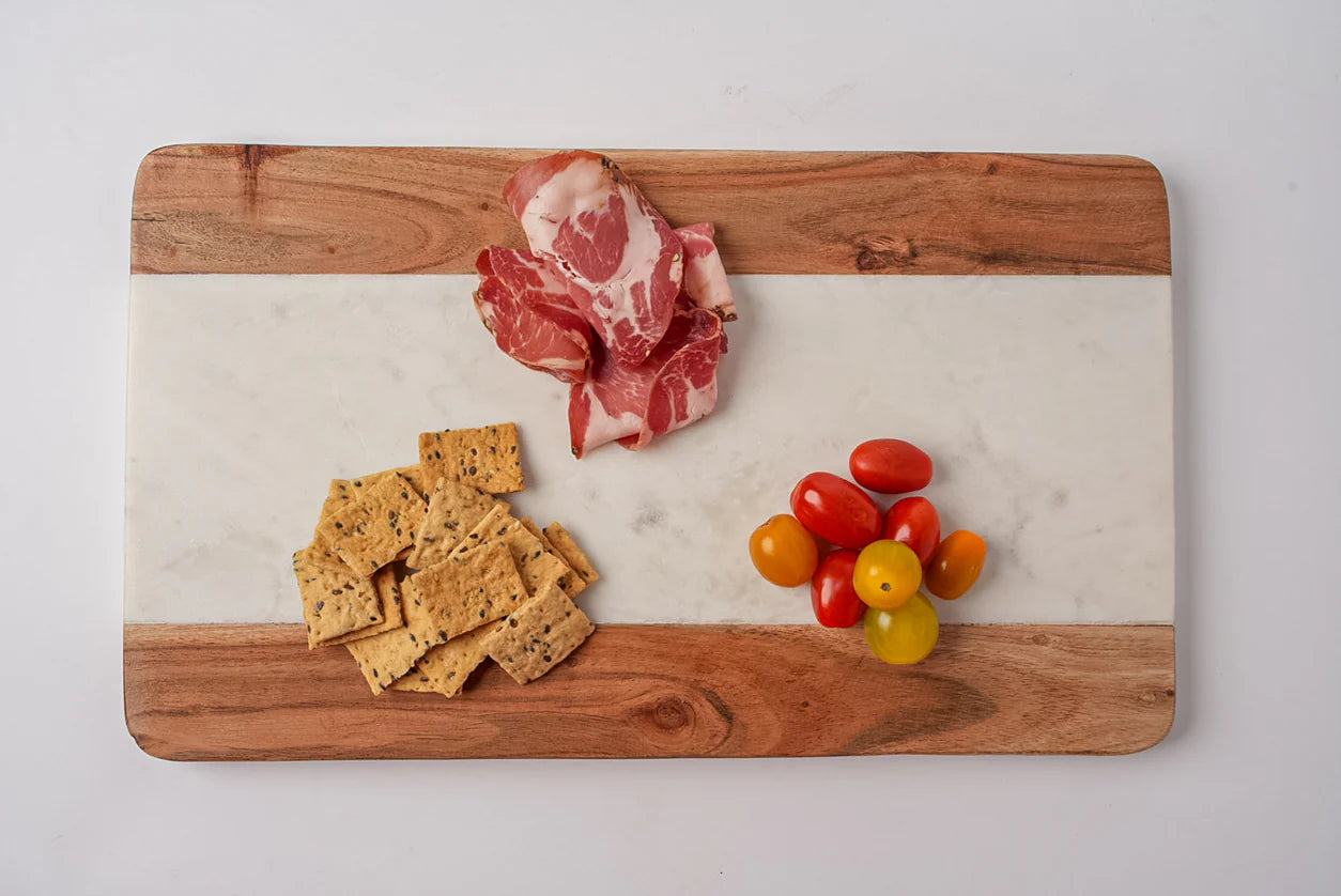Marble and Acacia Wood Serving Board - Rectangle