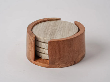 Marble Coasters - Set of 4 - Tan