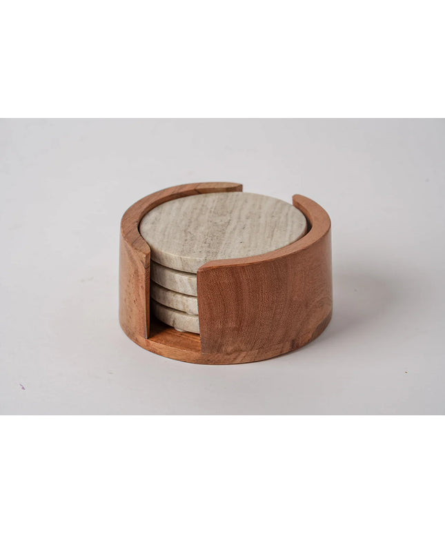 Marble Coasters - Set of 4 - Tan