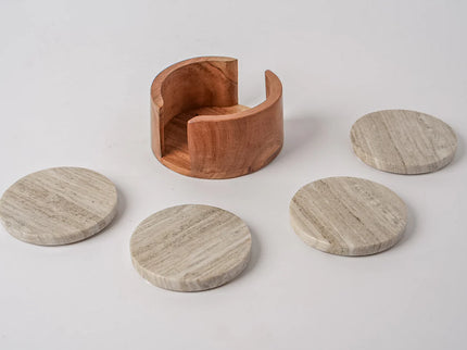 Marble Coasters - Set of 4 - Tan