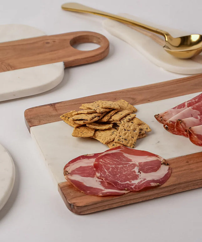 Marble and Acacia Wood Serving Board - Rectangle