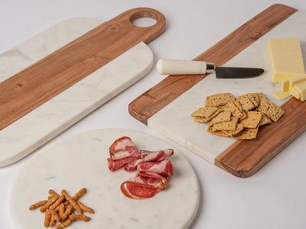 Marble and Acacia Wood Serving Board - Rectangle