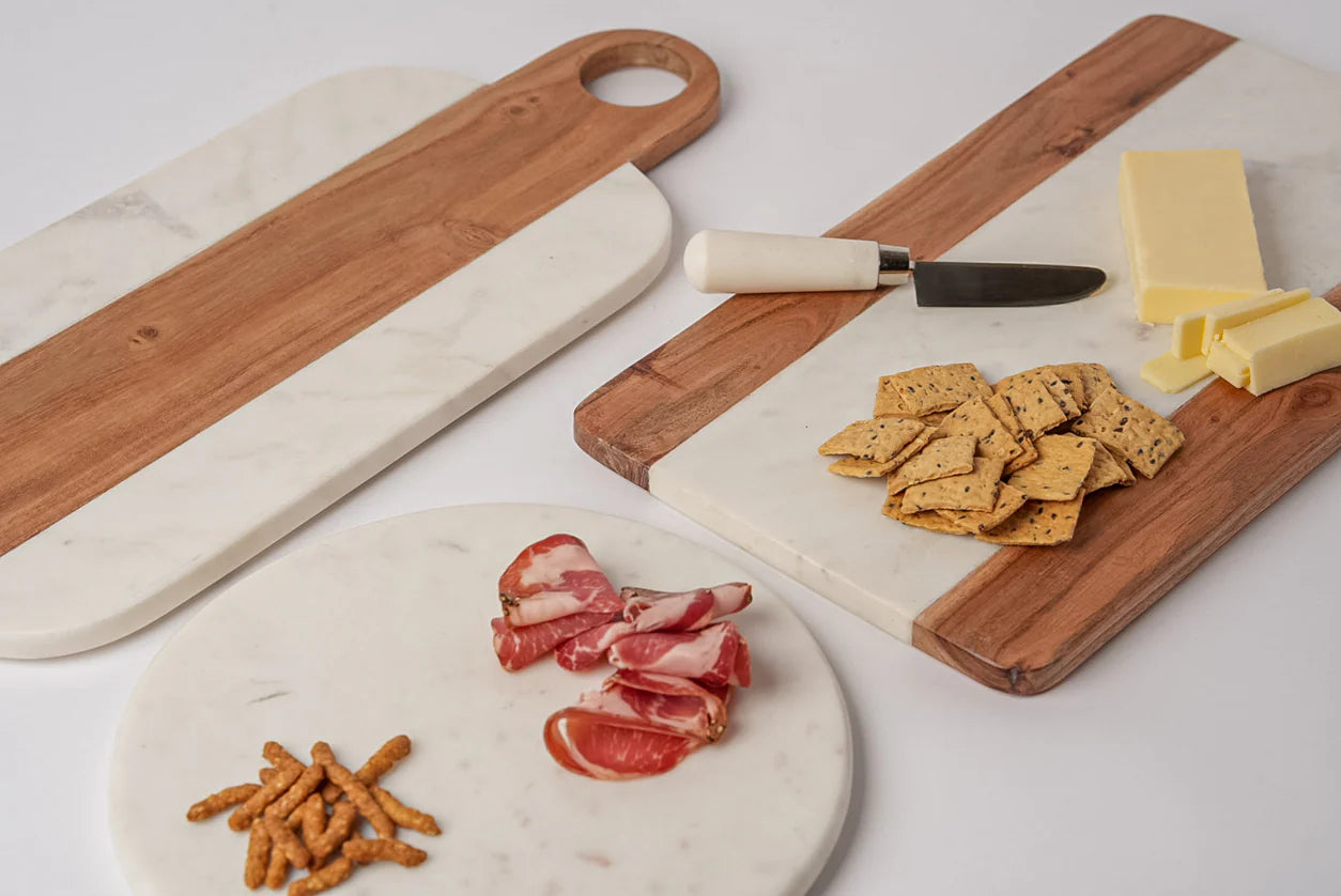 Marble and Acacia Wood Serving Board - Rectangle