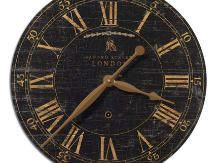 Bond Street Black 18" Wide Round Wall Clock