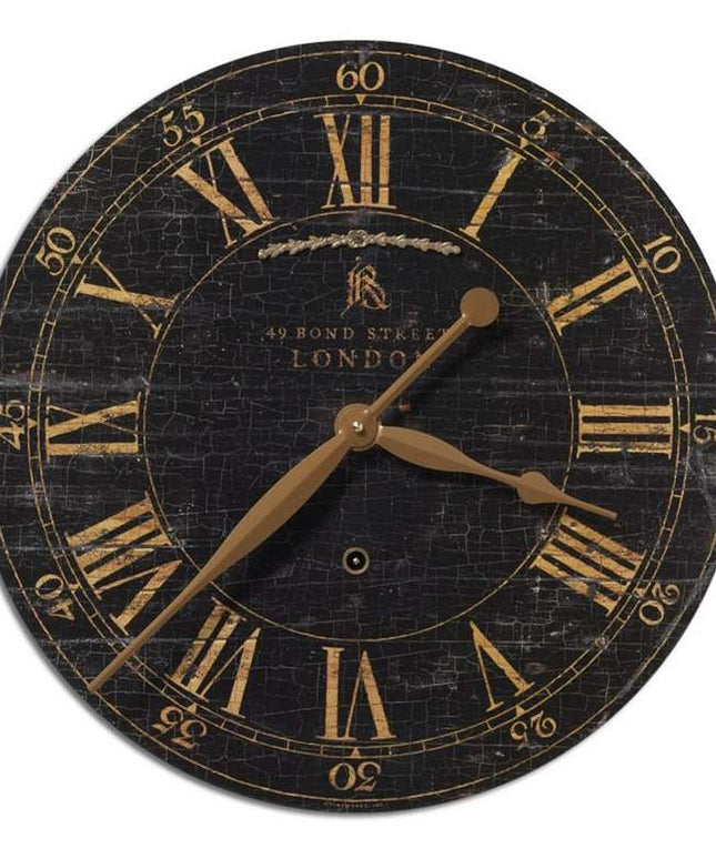Bond Street Black 18" Wide Round Wall Clock