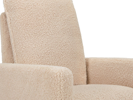 M20987CSGDB,Babyletto,Cali Pillowback Swivel Glider in Chai Shearling w/ Dark Wood Base