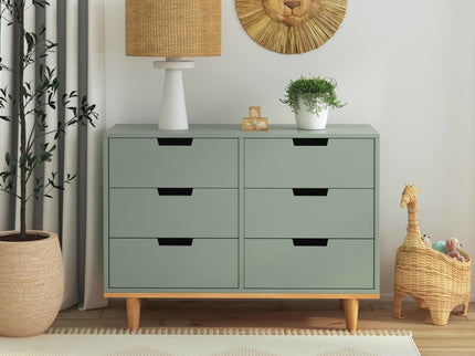 W4926LSHY,DaVinci,Marley 6-Drawer Double Dresser in Light Sage & Honey