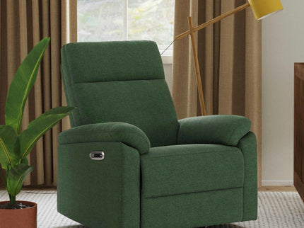 M24388PNG,DaVinci,Suzy Electronic Swivel Recliner in Pine Green