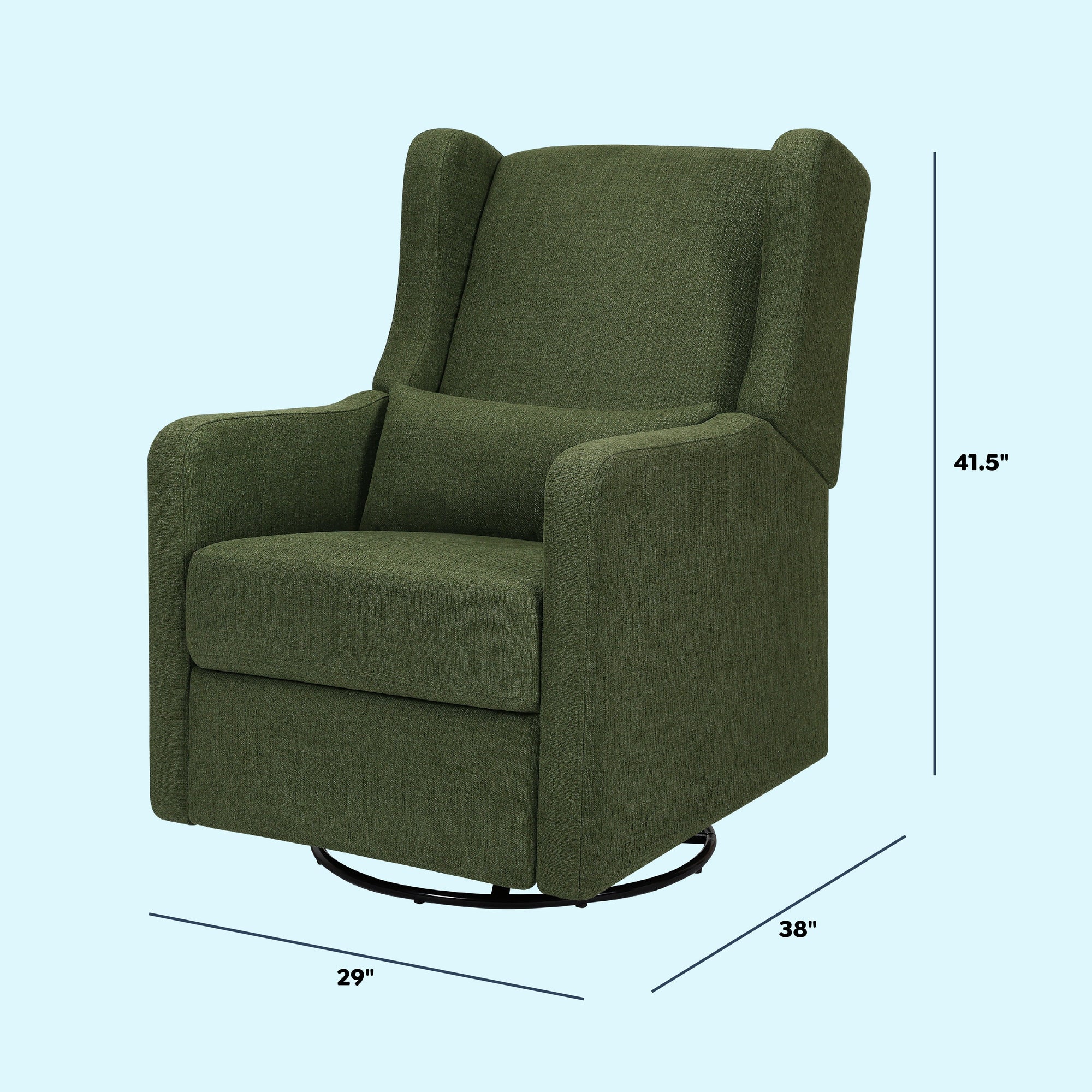 F19587PFGL,Carter's,Arlo Recliner and Swivel Glider in Performance Forest Green Linen