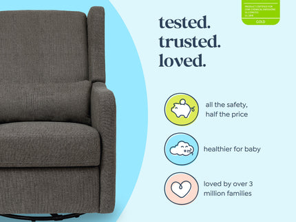 F19587PGY,Carter's,Arlo Recliner and Swivel Glider in Performance Charcoal Linen