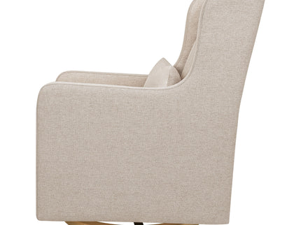 M22187PBEWLB,Babyletto,Wally Swivel Glider in Performance Beach Eco-Weave w/ Light Wood Base