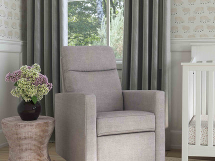M19787MIG,DaVinci,Gabby Pillowback Swivel Glider in Misty Grey