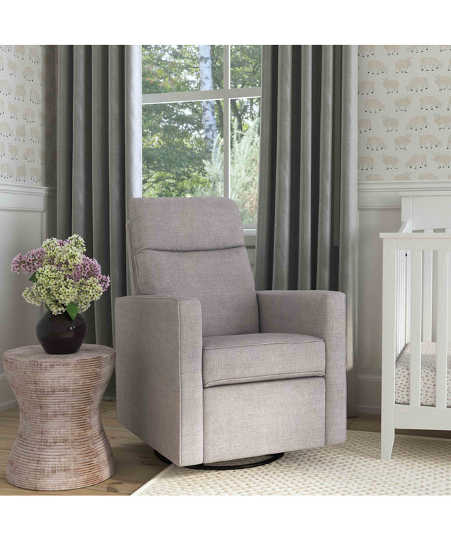 M19787MIG,DaVinci,Gabby Pillowback Swivel Glider in Misty Grey