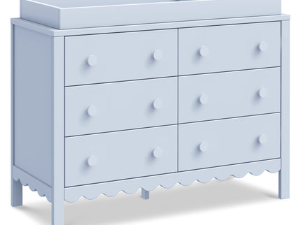 M27826PB,DaVinci,Sammy Scallop 6-Drawer Dresser in Powder Blue