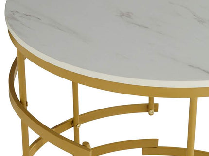 Brassica 23 3/4" Wide Faux Marble and Gold Modern Tea Table