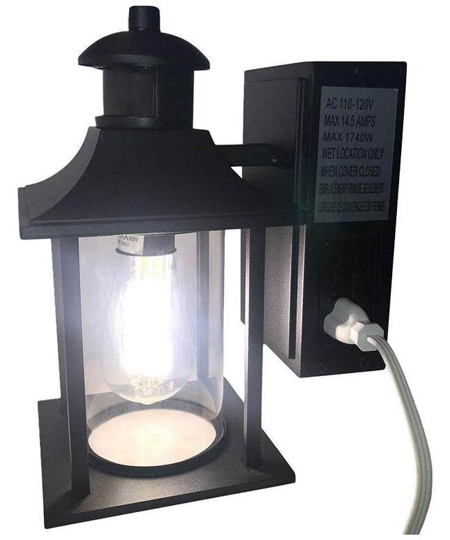 Brennan 11 1/2"H Black Dusk to Dawn Motion Sensor LED Outdoor Light