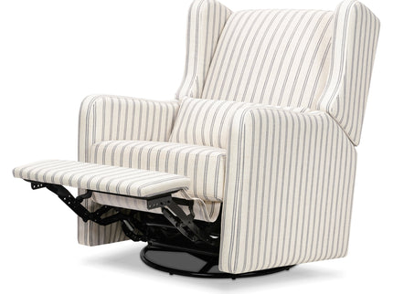F19587PCDS,Carter's,Arlo Recliner and Swivel Glider in Performance Charcoal Double Stripe Linen