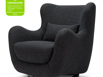 M24187BKBBB,Nursery Works,Solstice Swivel Glider in Black Boucle w/Black Wood Base