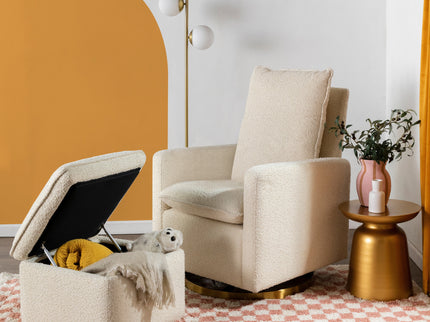 M20985WB,Babyletto,Cali Storage Ottoman in Ivory Boucle