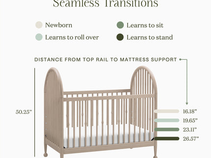 M31401WP,Namesake,Alouette 3-in-1 Convertible Spindle Crib in Washed Pine