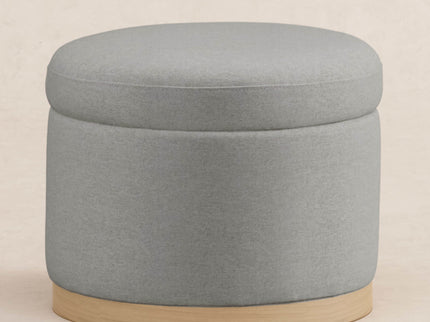 M22885PGEWLB,Babyletto,Naka Storage Ottoman in Performance Grey Eco-Weave w/ Light Wood Base