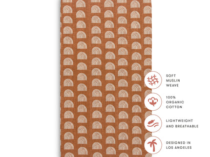 T29035,Babyletto,Rainbow Muslin Crib Sheet in GOTS Certified Organic Cotton