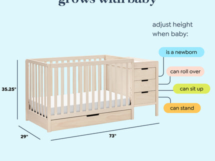 F11991NX,Carter's,Colby 4-in-1 Convertible Crib & Changer Combo in Washed Natural