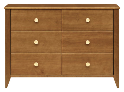 M10326CTN,Babyletto,Sprout 6-Drawer Double Dresser in Chestnut and Natural