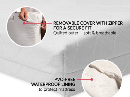 T6008W,Babyletto,Hybrid Mini Crib Mattress Cover for M5346C 