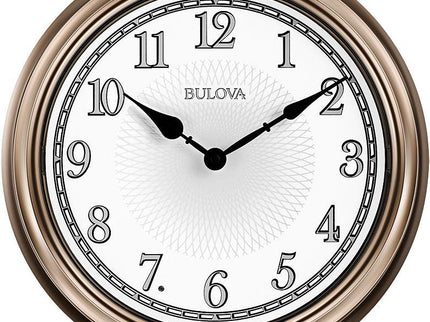 Bulova Light Time Champagne 14" Round Wall Clock