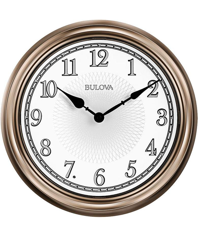 Bulova Light Time Champagne 14" Round Wall Clock