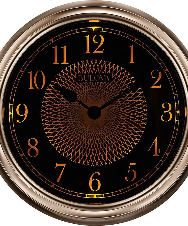 Bulova Light Time Champagne 14" Round Wall Clock