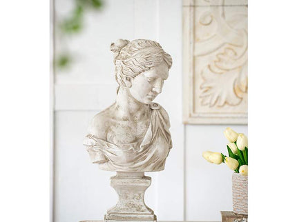 Bust of Women 22" High Antique White Statue