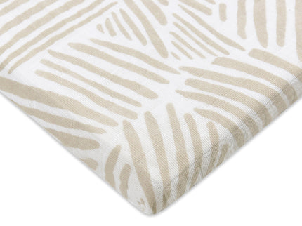 T29234,Babyletto,Oat Stripe Muslin All-Stages Bassinet Sheet in GOTS Certified Organic Cotton