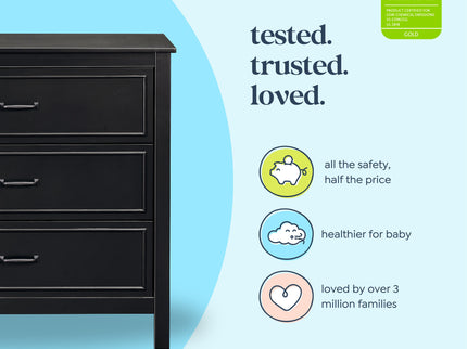 M12823E,DaVinci,Charlie 3-Drawer Dresser in Ebony