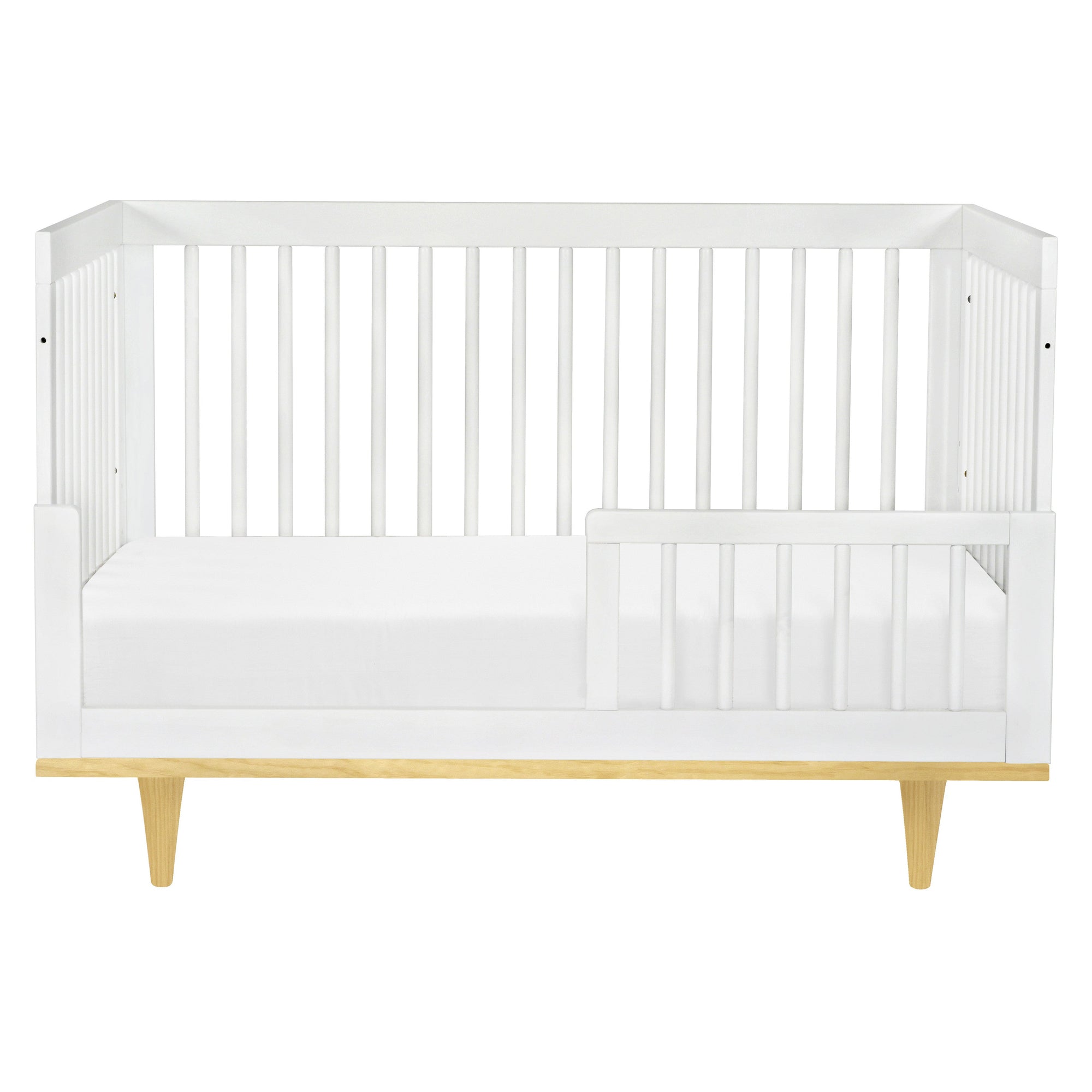 W4901WN,DaVinci,Marley 3-In-1 Convertible Crib in White Finish and Natural Legs
