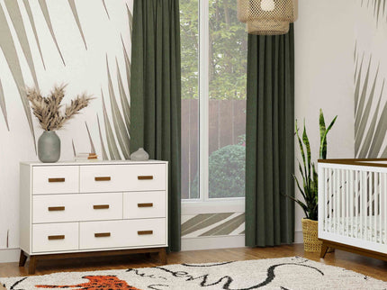 M5826WNL,Babyletto,Scoot 6-Drawer Dresser in White/Natural Walnut