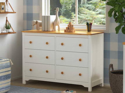 M27226RWHY,DaVinci,Shea 6-Drawer Dresser in Warm White and Honey