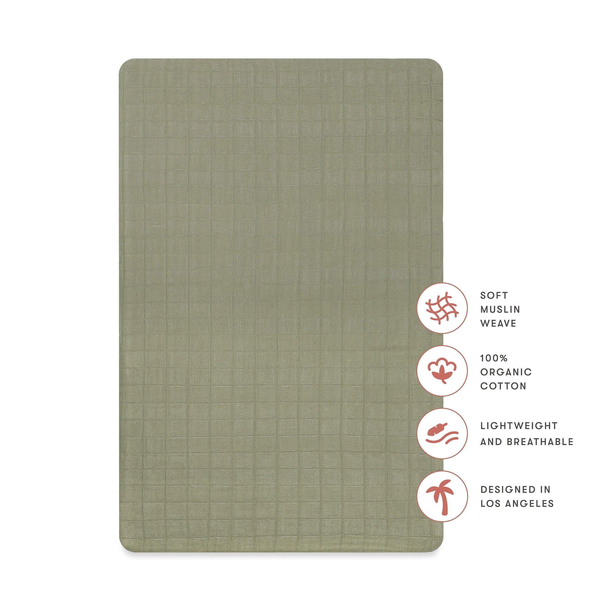 T29734MCA,Babyletto,Matcha Muslin All-Stages Bassinet Sheet in GOTS Certified Organic Cotton