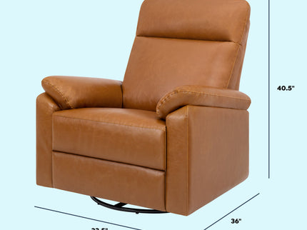 M24387VTL,DaVinci,Suzy Swivel Recliner in Vegan Tan Leather