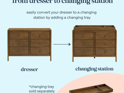 M25126L,DaVinci,Birdie 6-Drawer Dresser in Walnut