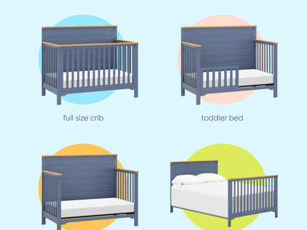 M27201CVBHY,DaVinci,Shea 4-in-1 Convertible Crib in Cove Blue and Honey