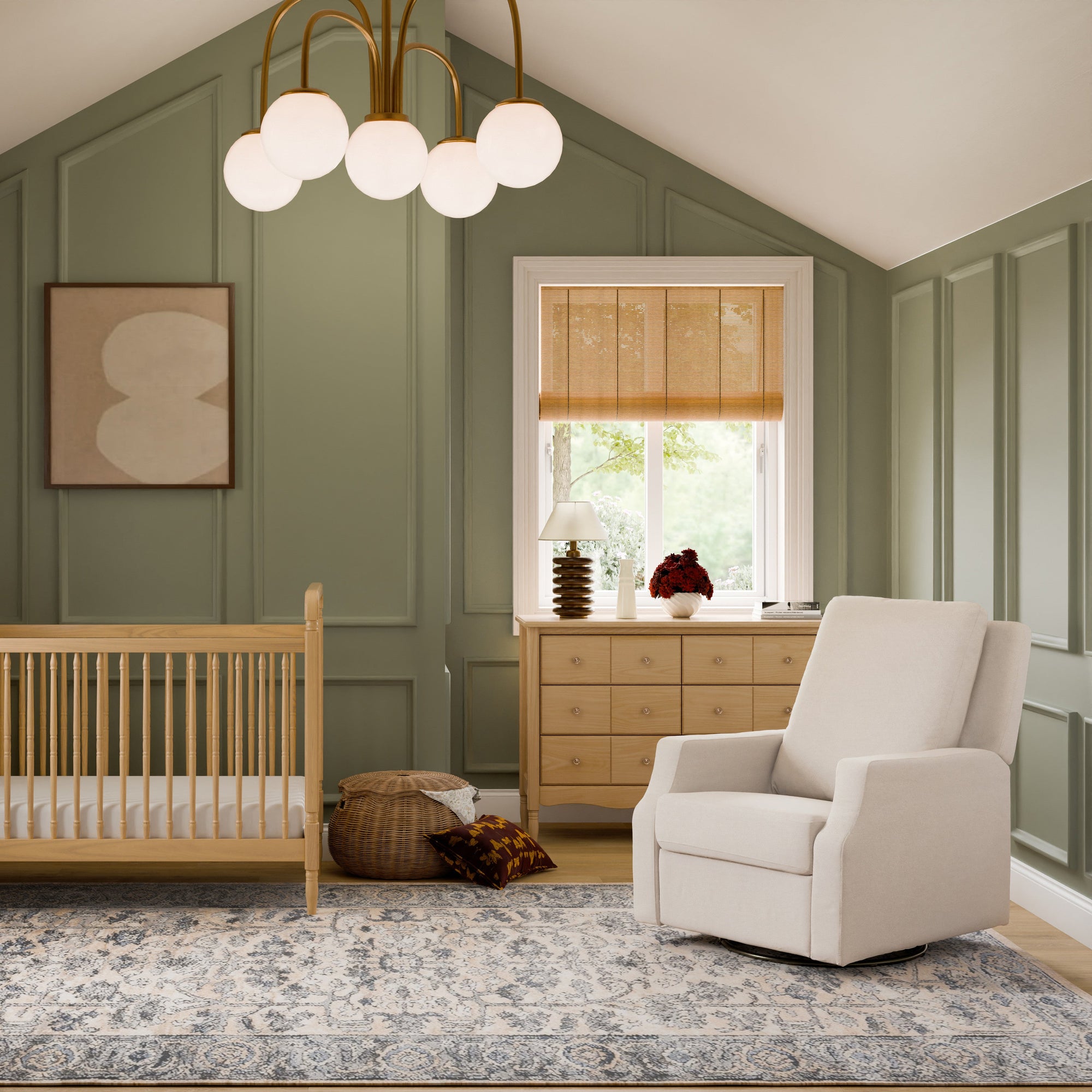 M22287PCMEW,Namesake,Crewe Recliner and Swivel Glider in Performance Cream Eco-Weave