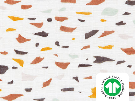 T29136,Babyletto,Terrazzo Muslin Mini Crib Sheet in GOTS Certified Organic Cotton