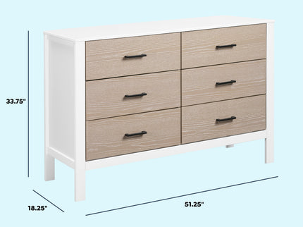 F23226WCWD,Carter's,Radley 6-Drawer Dresser in White & Coastwood